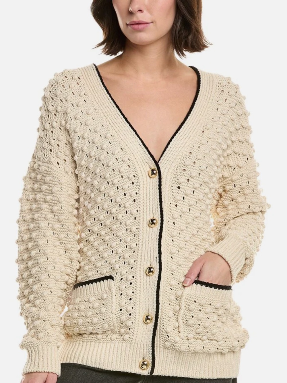Frame Denim Cream The Bauble Cotton Cardigan NWT